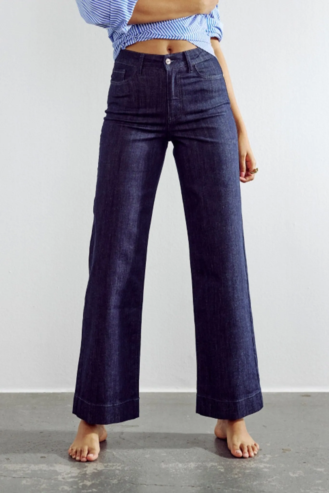 NUPARIS PANT LONG DARK DENIM BLUE - Dark Denim Blue All Time Basic