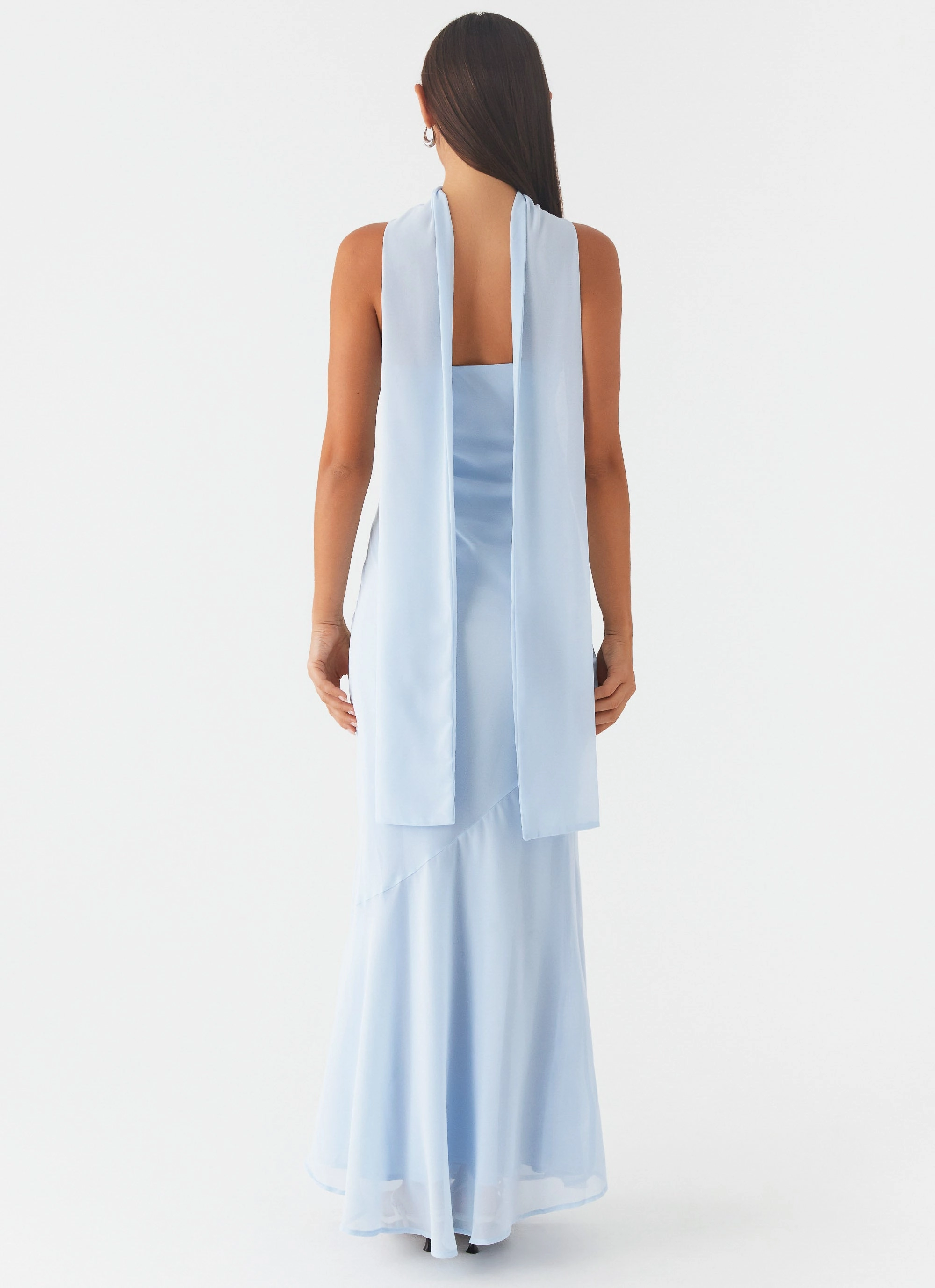 Refined Style Under The Pagoda Maxi Dress - Blue Classic Mood Feminine Charm