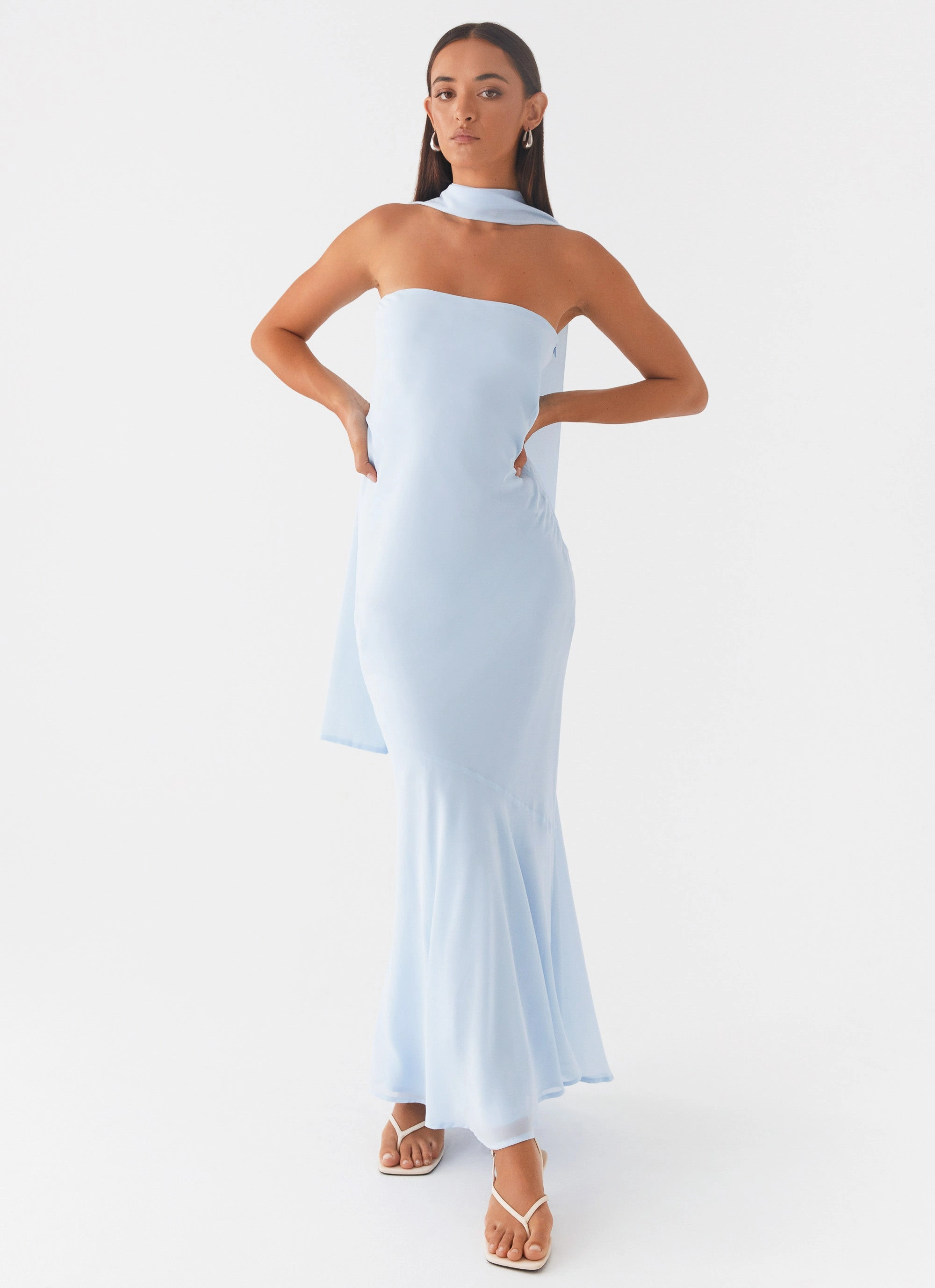 Refined Style Under The Pagoda Maxi Dress - Blue Simple Layer