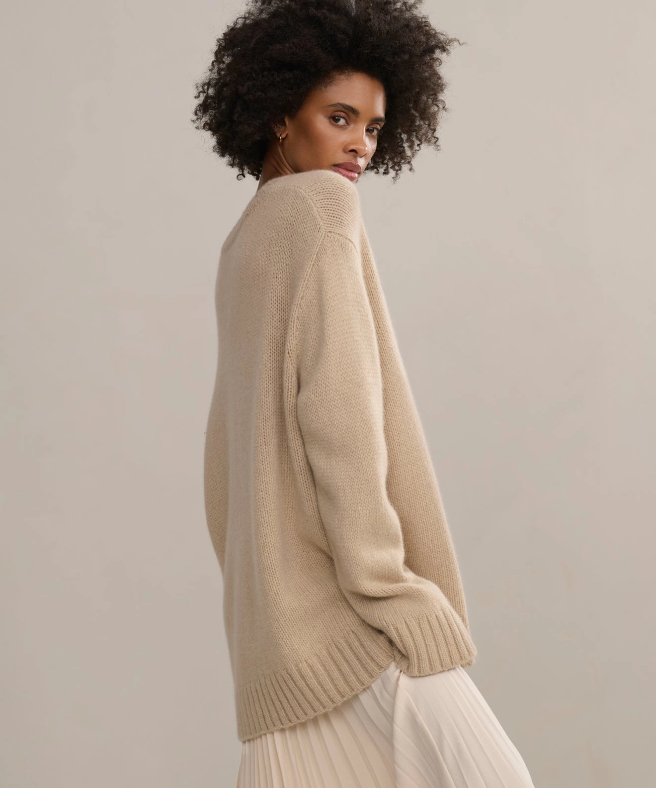 LowMaintenance Fabric Cashmere Amelia Crewneck