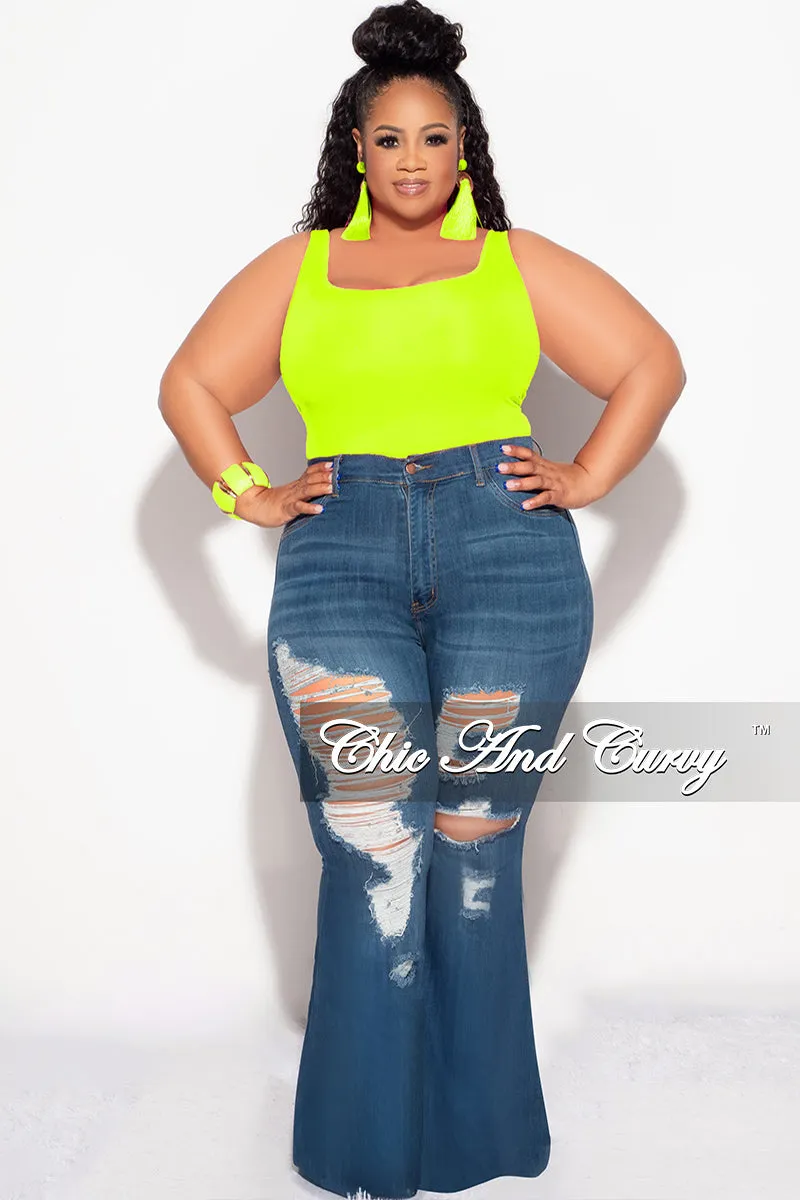 Final Sale Plus Size Camisole with Thick Straps in Neon Lime (Top Only) CompressionSupport NonRestrictiveFit