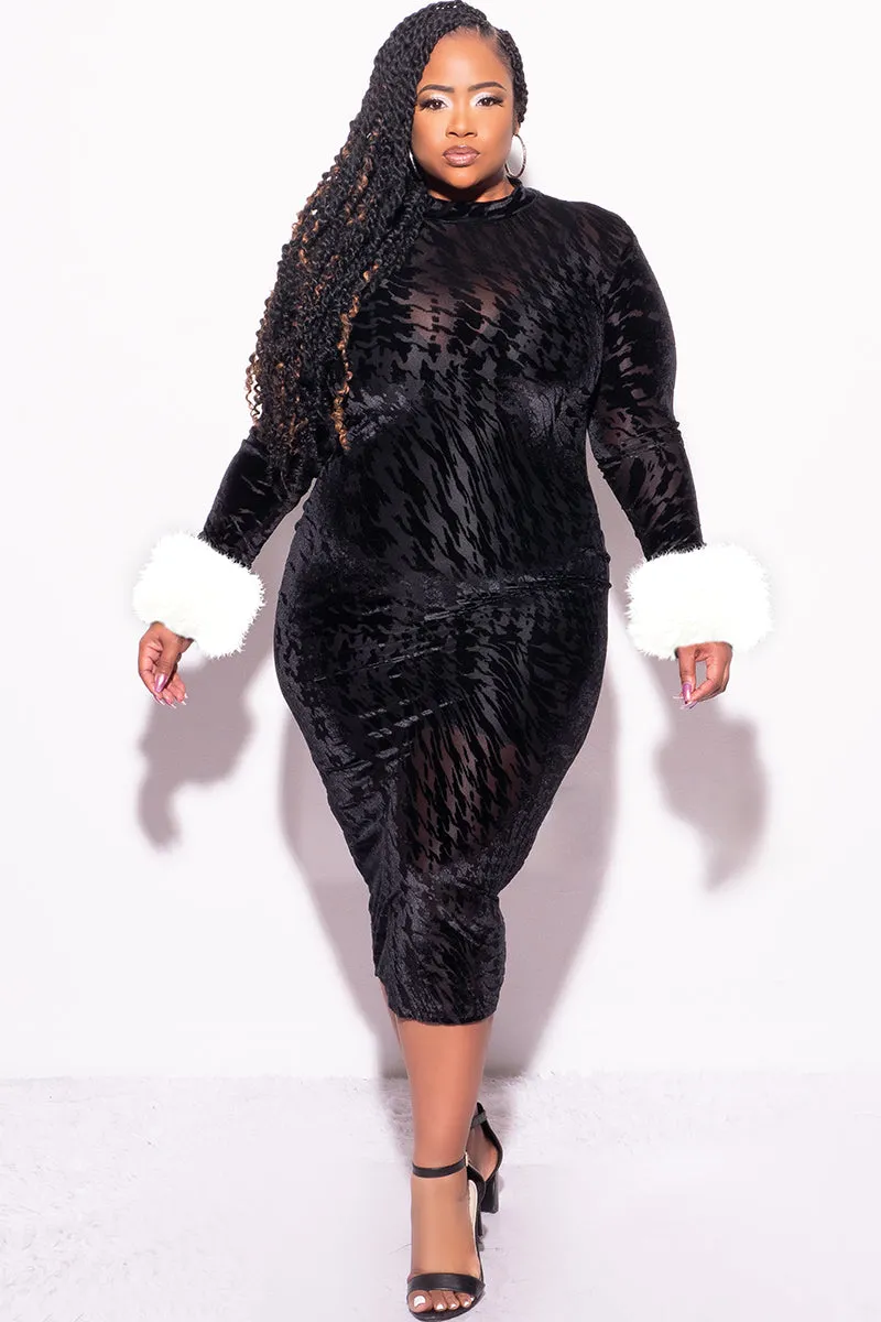 Breathable mesh Seamless Waistband Final Sale Faux Fur Cuffs in Off White (Longer Faux Fur)