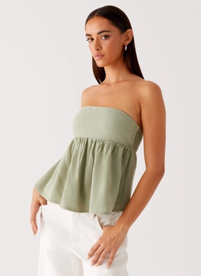 Cassie Tube Top - Sage Tunic top CompressionTechnology