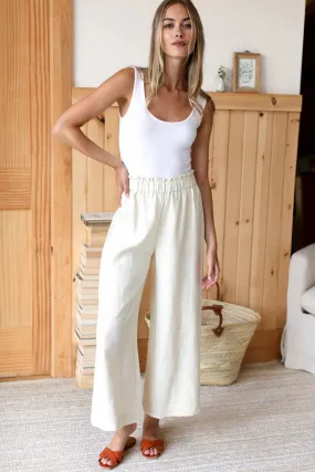 Non Slip Waist Grip Emerson Fry Pull On Pant - Arctic Wolf Linen