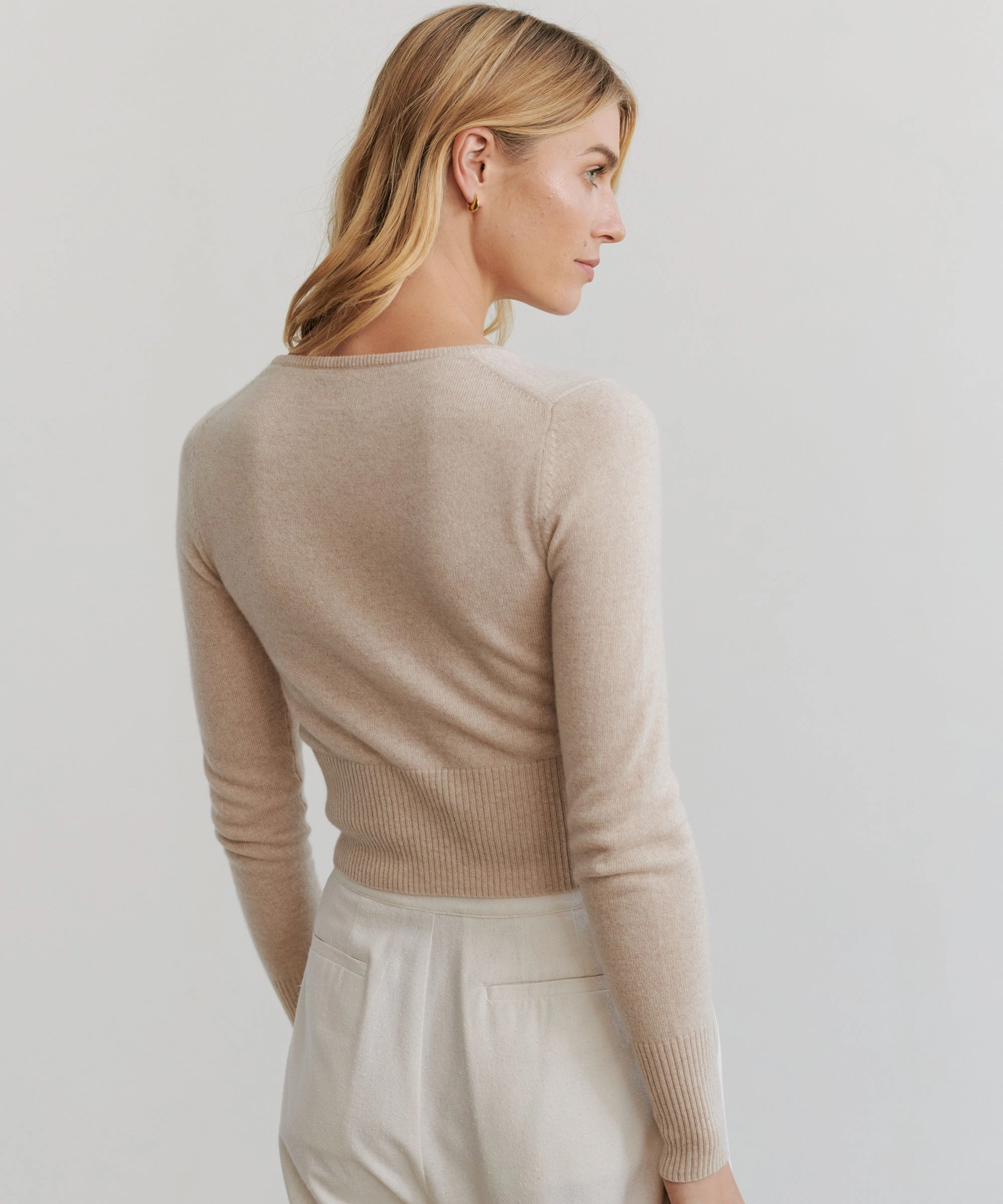 Cashmere Finley Cardigan Polo Neckline Work Day