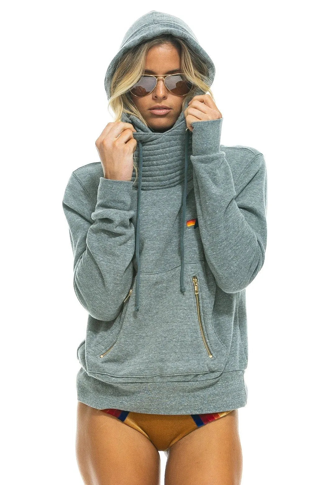 NonToxic Certification Aviator Nation Ninja Hoodie-Heather Gray