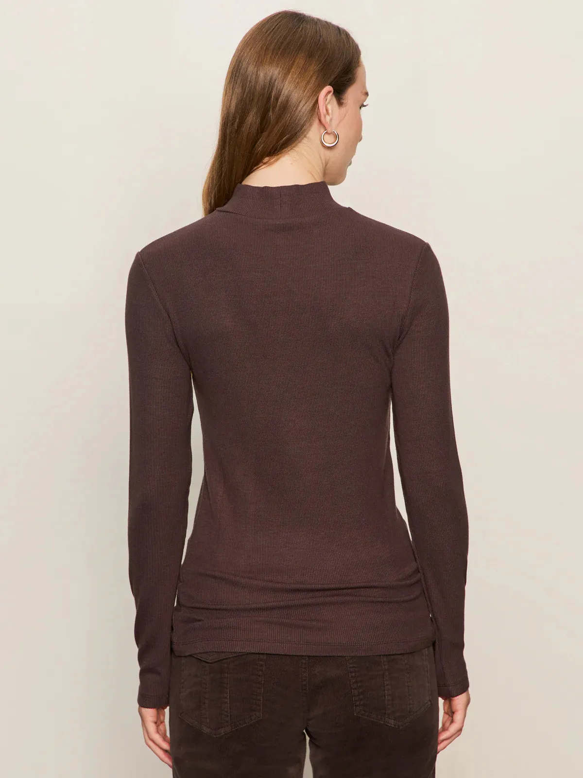 MeshPanel Soft Touch Feel Sanctuary Long Sleeve Mock Essential Top