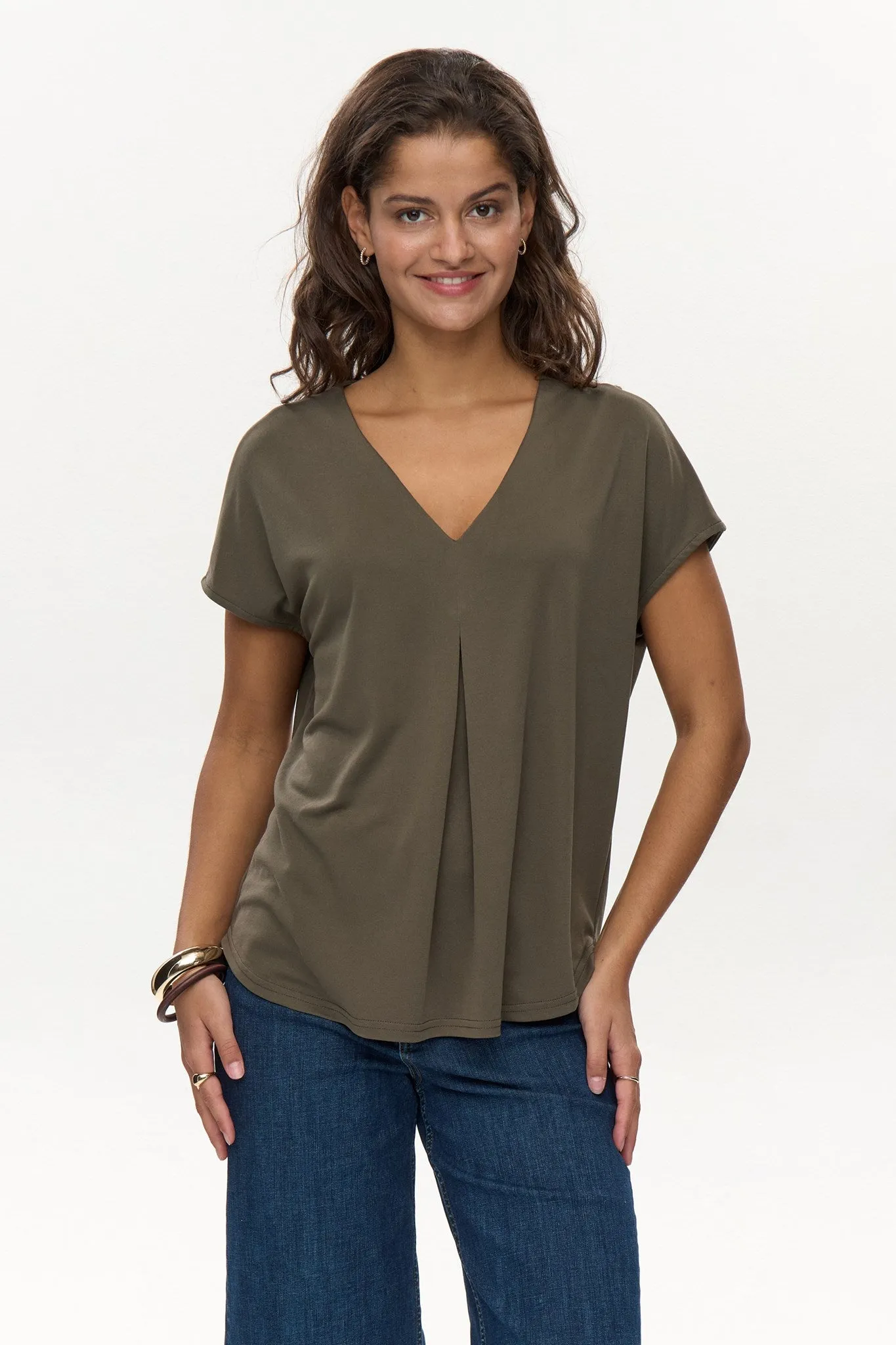 NUTILIA SS BLOUSE - Grape leaf HighNeck