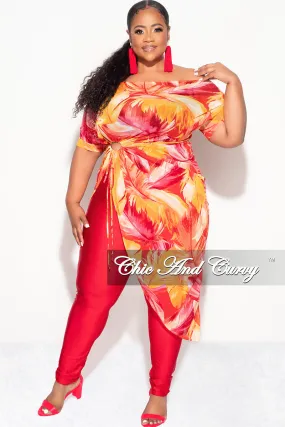 Movement Flex Stay Cool Final Sale Plus Size Mesh Top in Red and Yellow