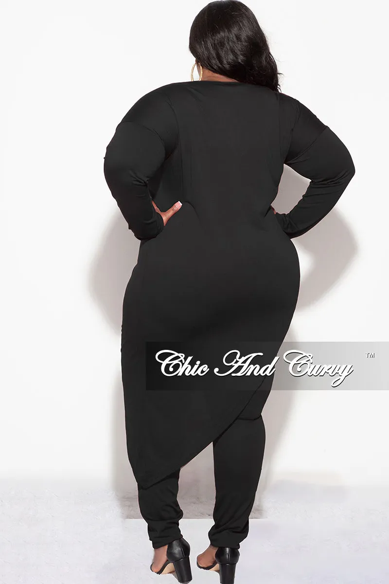 Final Sale Plus Size 2pc High-Low Top and Pants in Black Breath Fit