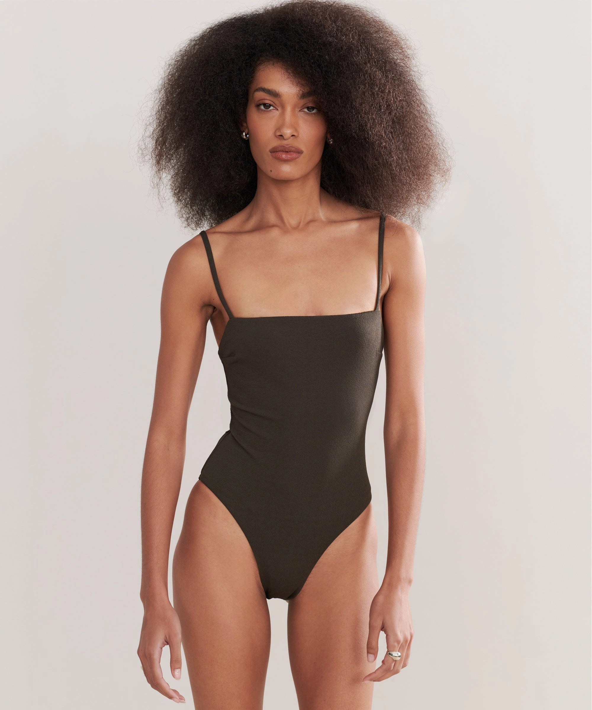 Petite Square Maillot Swimsuit Minimalist Design