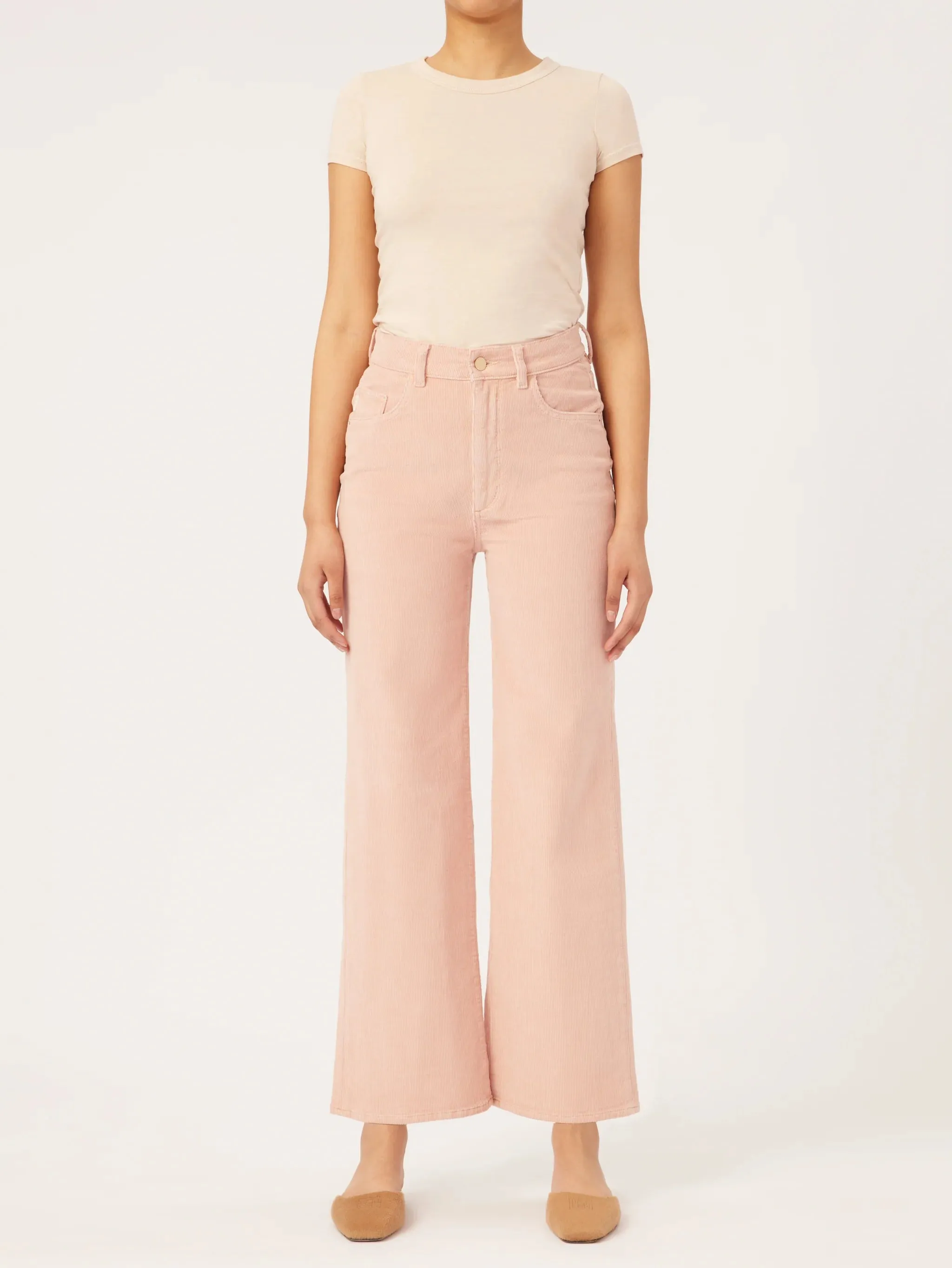 Bold Road Trip DL1961 Hepburn Wide Leg High Rise Vintage - Rose Vale