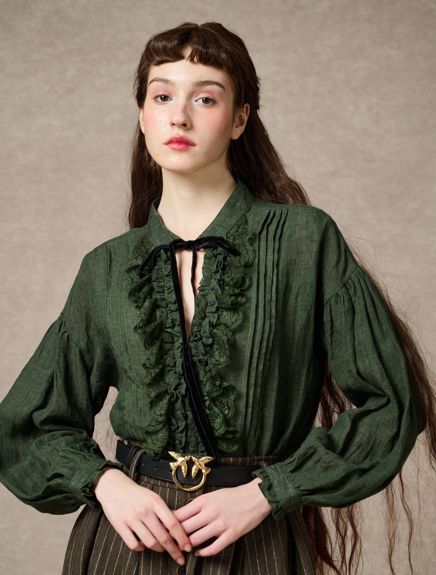 Selena 22 | Victorian Ruffled Blouse Flexible Seam Structure Loungewear Friendly