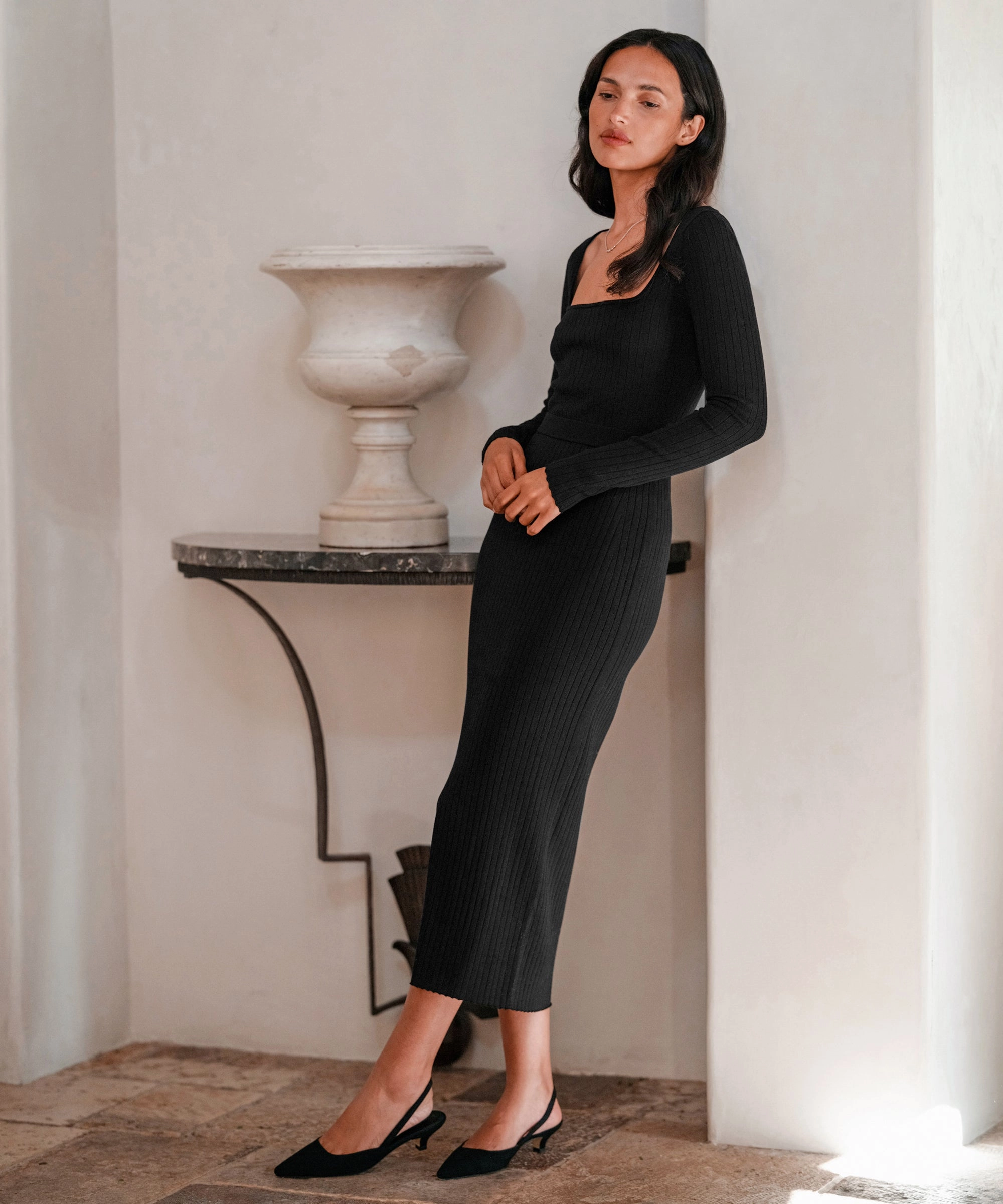 Vintage Hoodie AntiStaticTreatment Ribbed Long-Sleeve