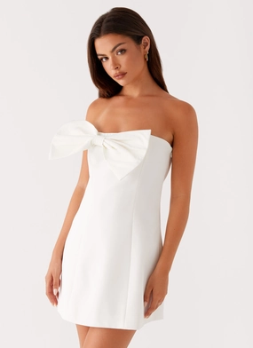 Riva Mini Dress - White Comfy and Relaxed Easy-Storage