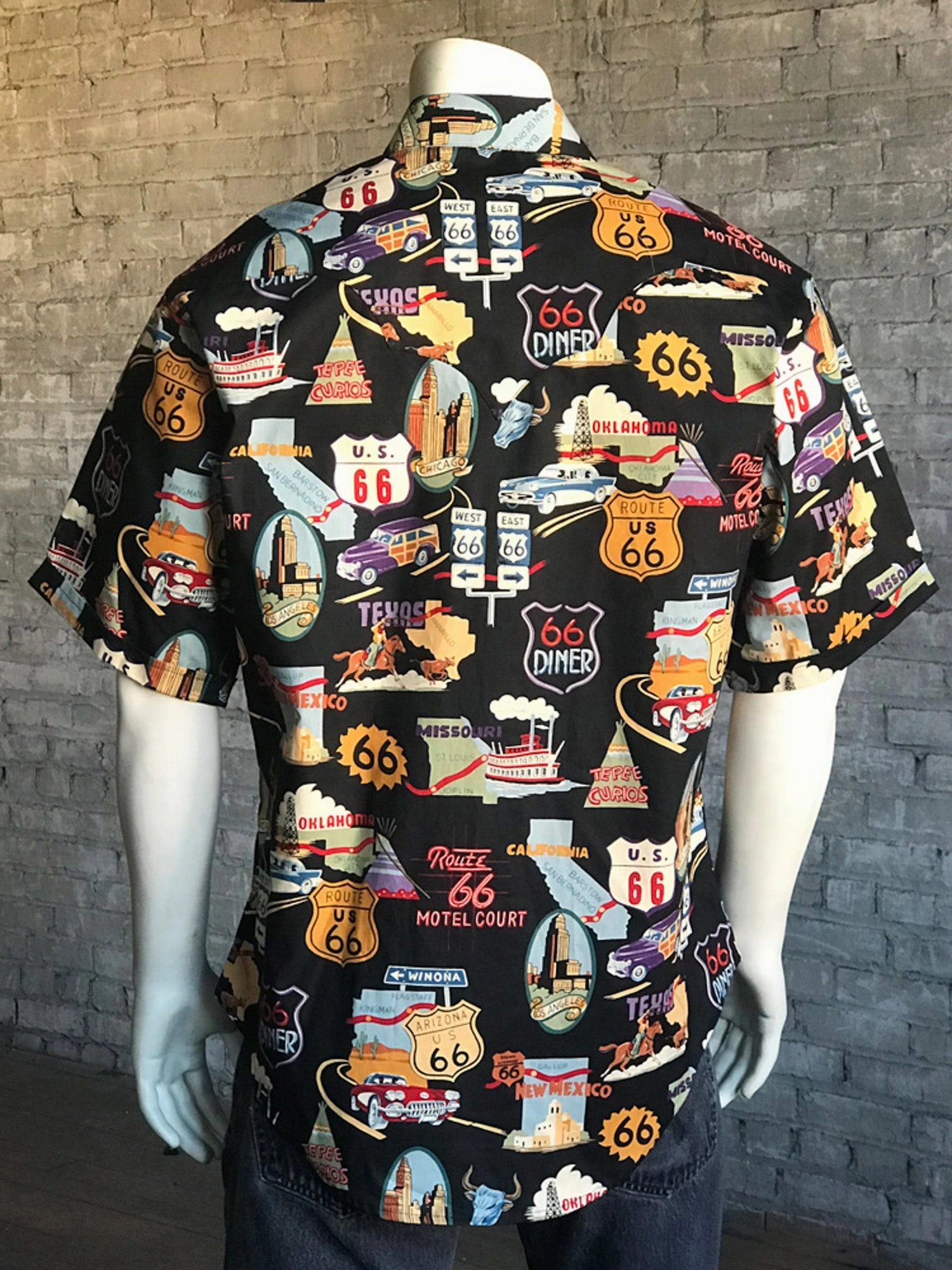 shopping spree Rockmount Mens Black 100% Cotton Route 66 Western S/S Shirt