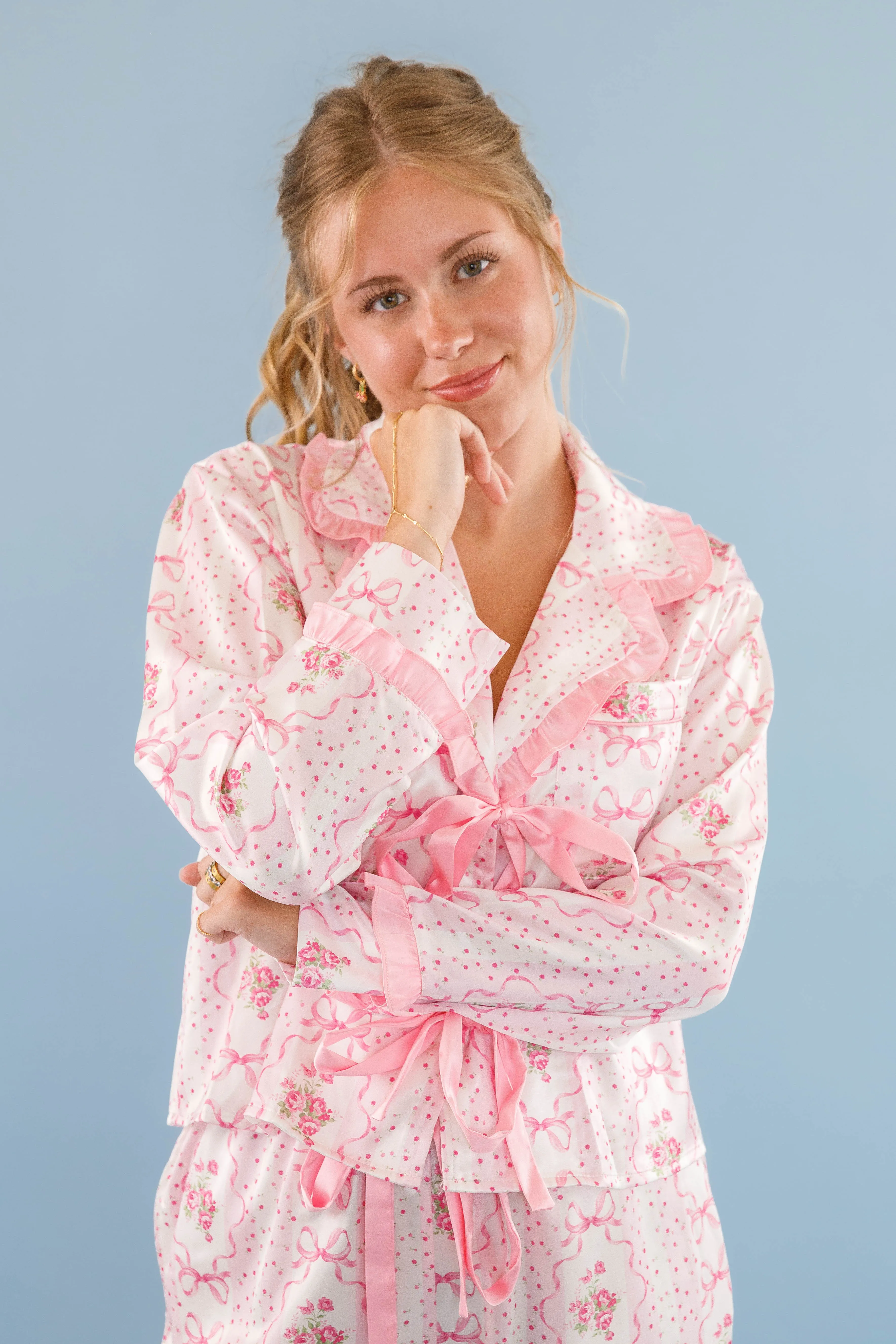 Adaptive Temperature Control Roll Up Sleeve System Rom-Com Marathon Pajama Top