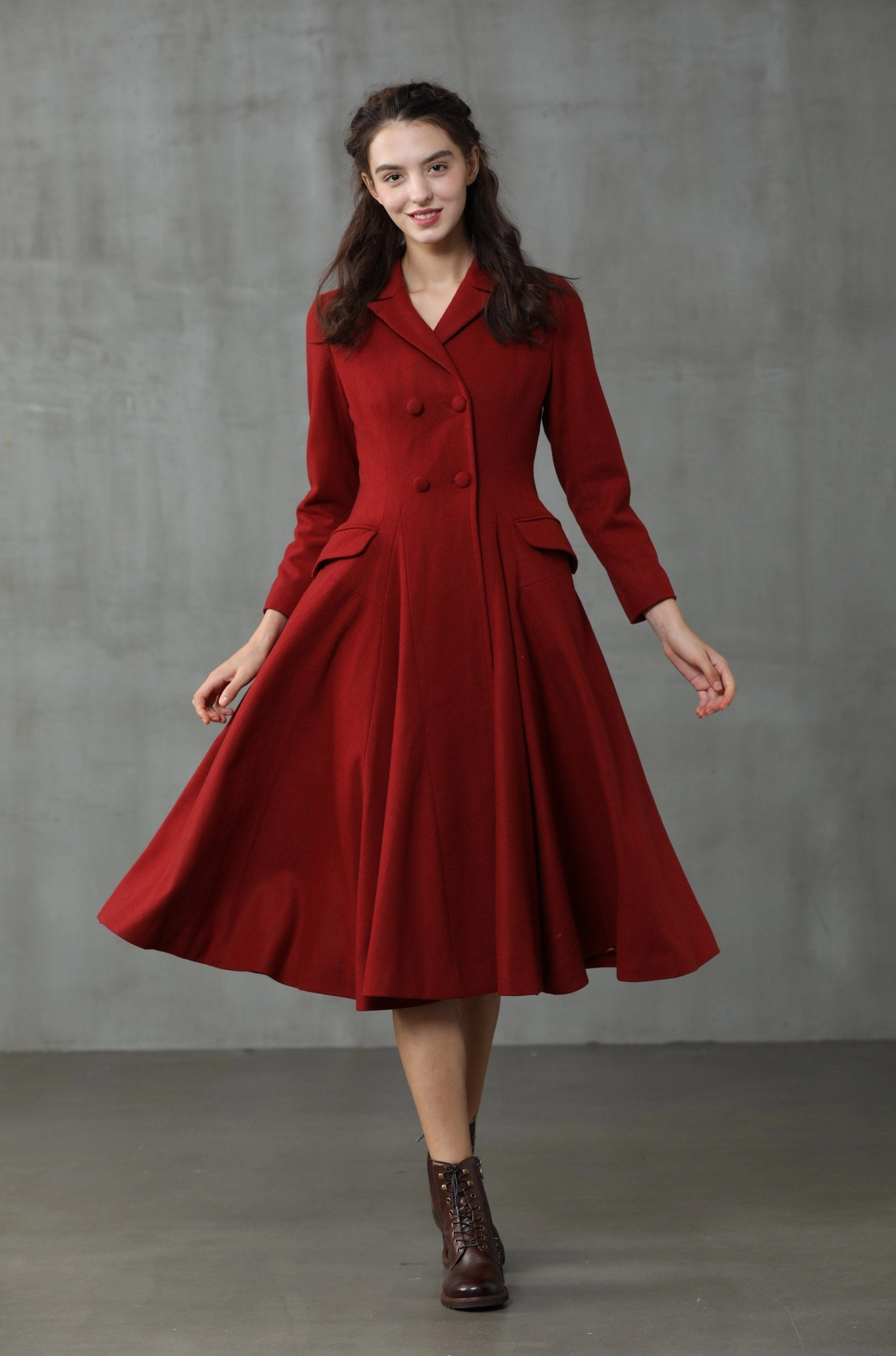 Roman Holiday 2020 | Red Wool Coat Jacket Durable Blends