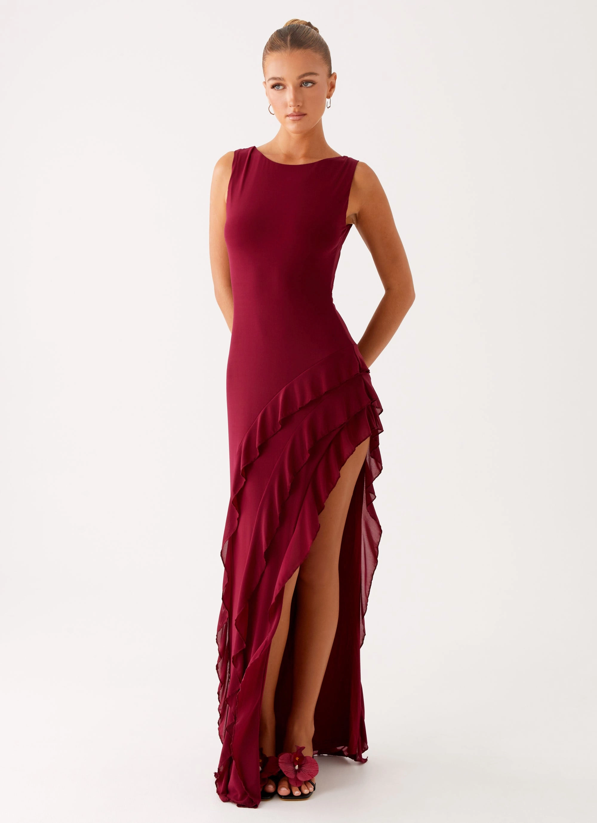 Hendrix Maxi Dress - Raspberry Wine Smooth Feel