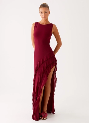 Hendrix Maxi Dress - Raspberry Wine Smooth Feel