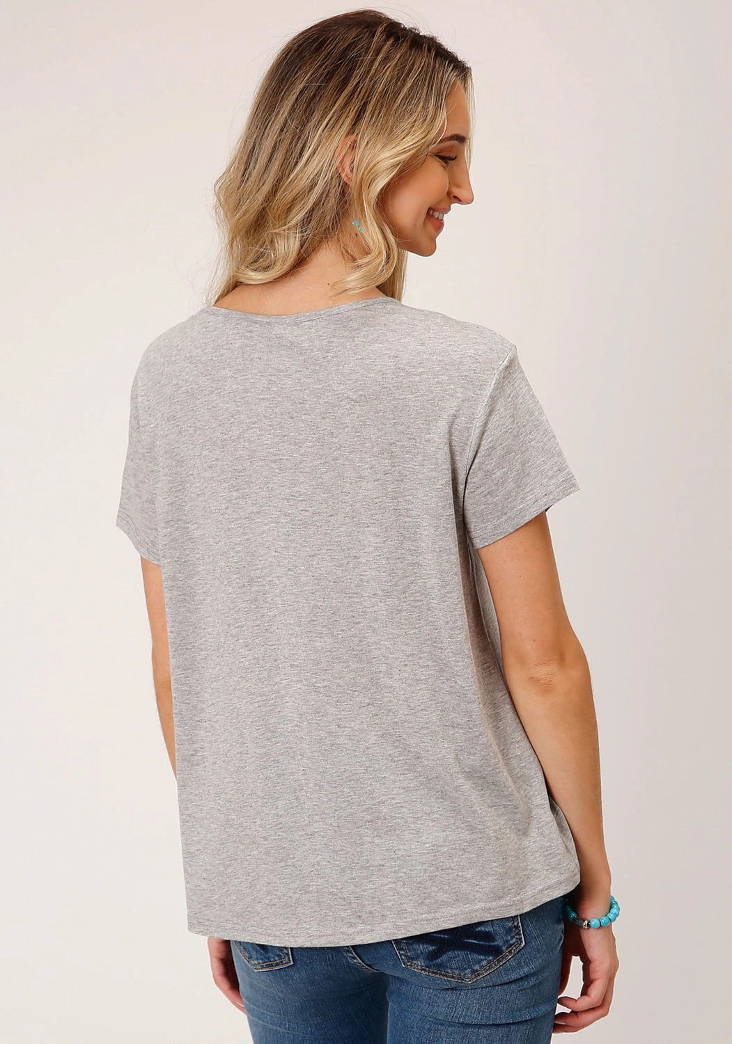 Minimalist fashion Monochrome Palette Roper Womens Love You Barn Grey Poly/Rayon S/S T-Shirt