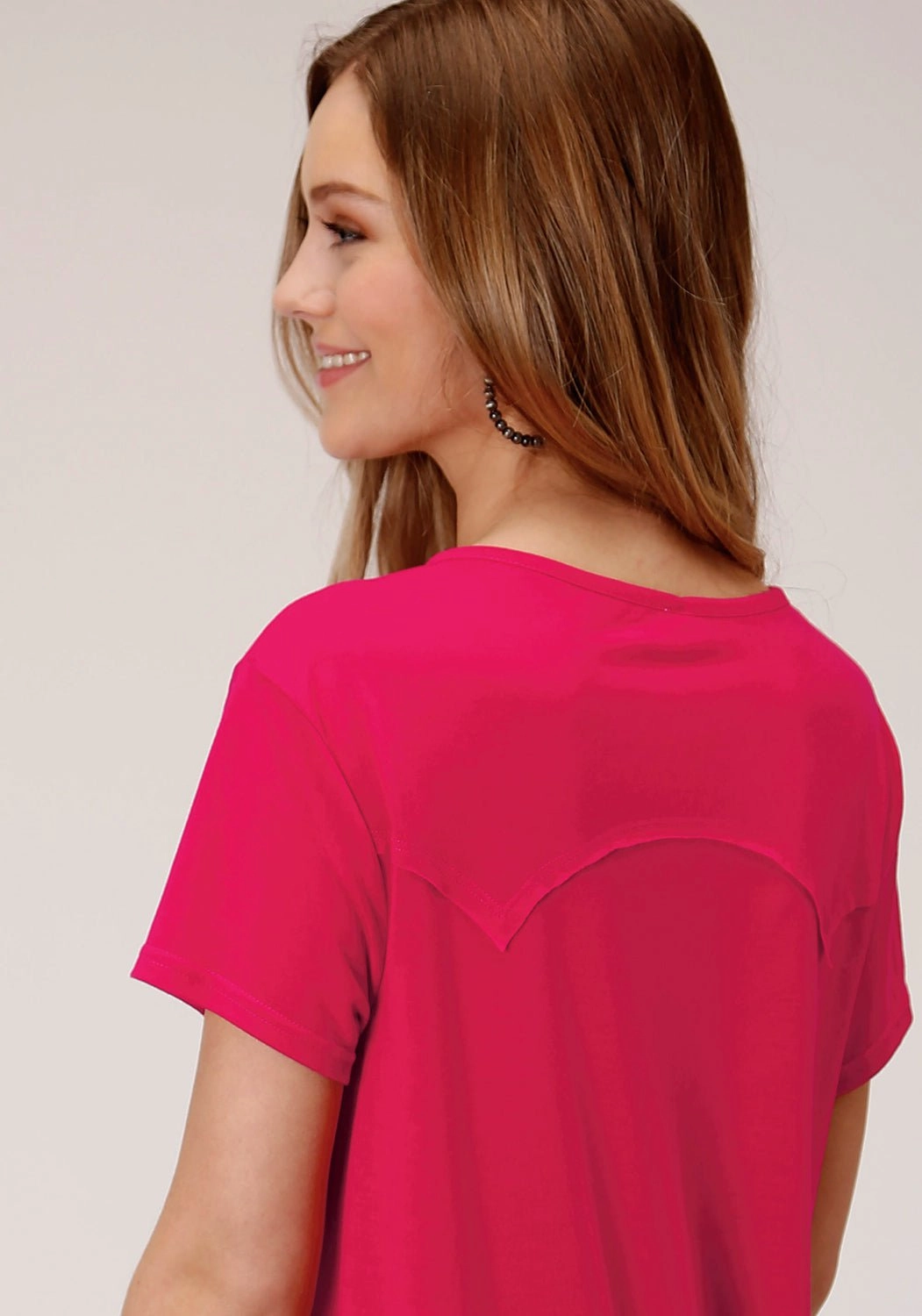 Youthful Style Sustainable Weave Roper Womens Red Poly/Rayon Horseshoe S/S Cowgirl T-Shirt