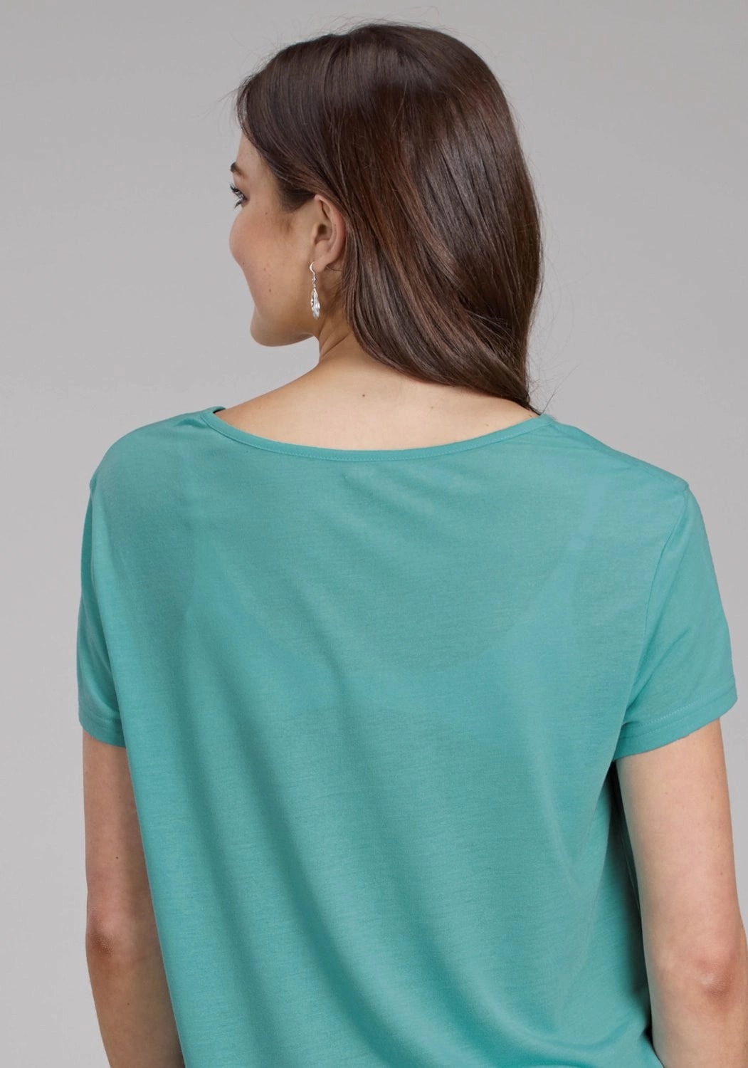 Urban Style Thermal Regulation Fabric Roper Womens Wild Horses Turquoise Poly/Rayon Yoked S/S T-Shirt