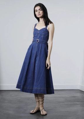 Rosanne Midi Denim Dress Natural Fit