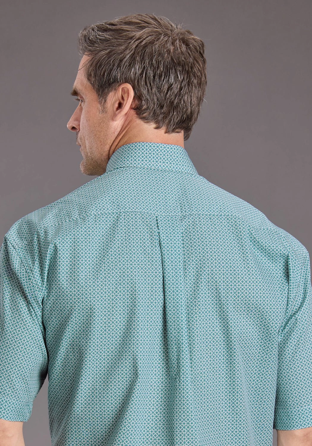 Unisex Choice Stetson Mens Mosaic Geo Turquoise 100% Cotton 1 Pkt S/S Shirt