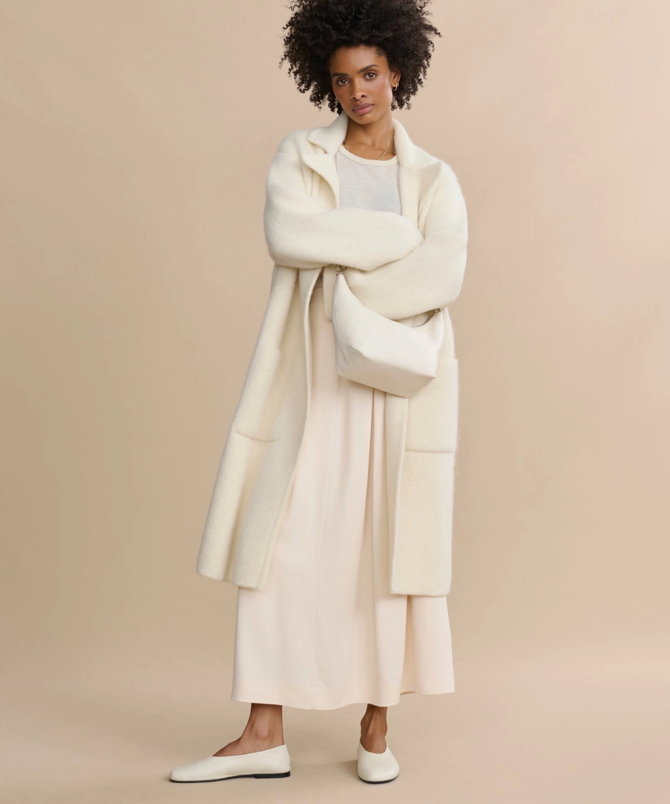 Stowable Hood Sleek Layers Jessica Sweater Coat