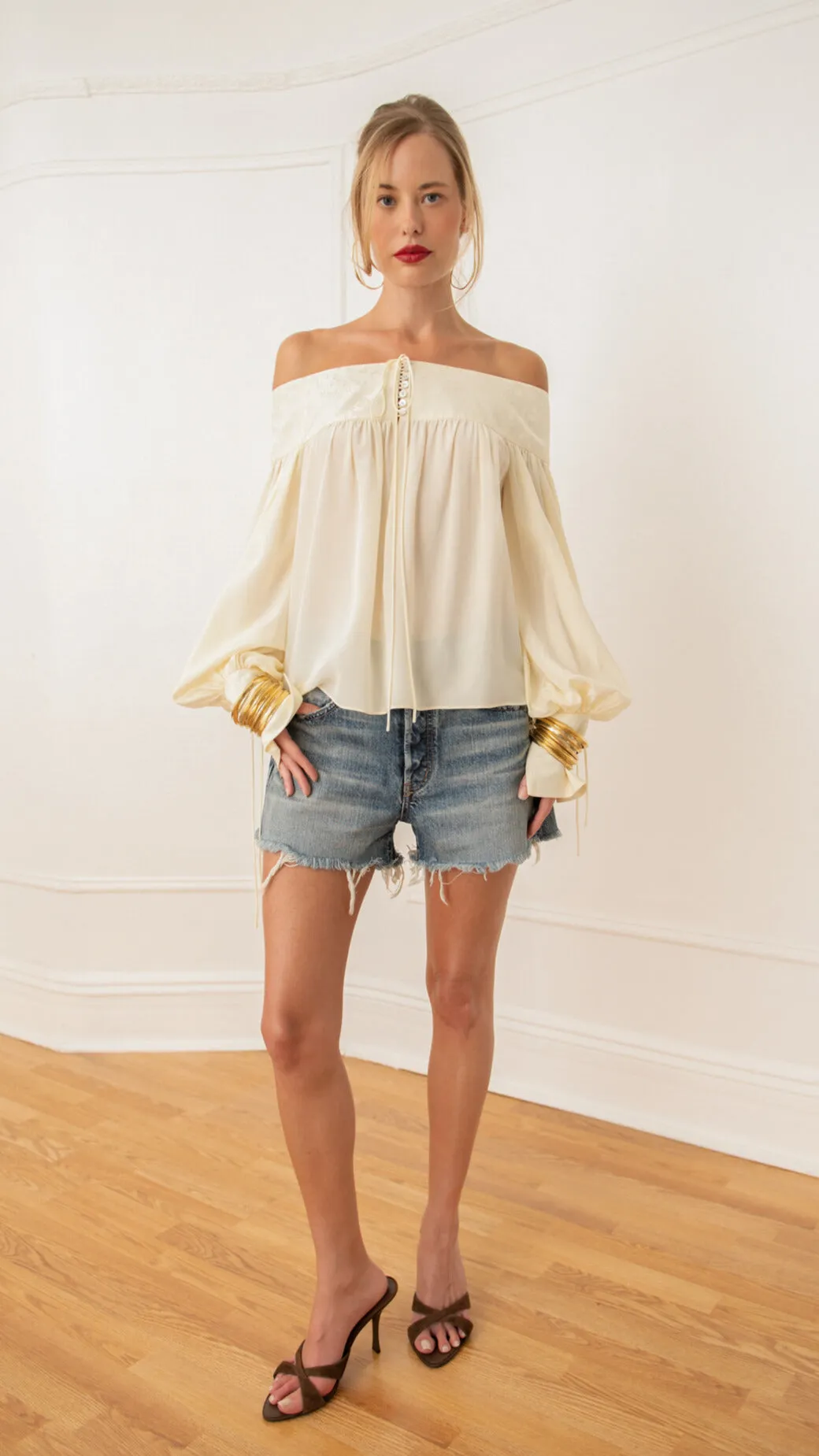 Enchanted Silk Poet Blouse Petite Chic Flexible Fit