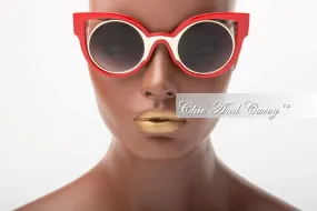 SnagFreeFabric UltraSoftLining Final Sale Glasses in  Red/Pewter KS-1737