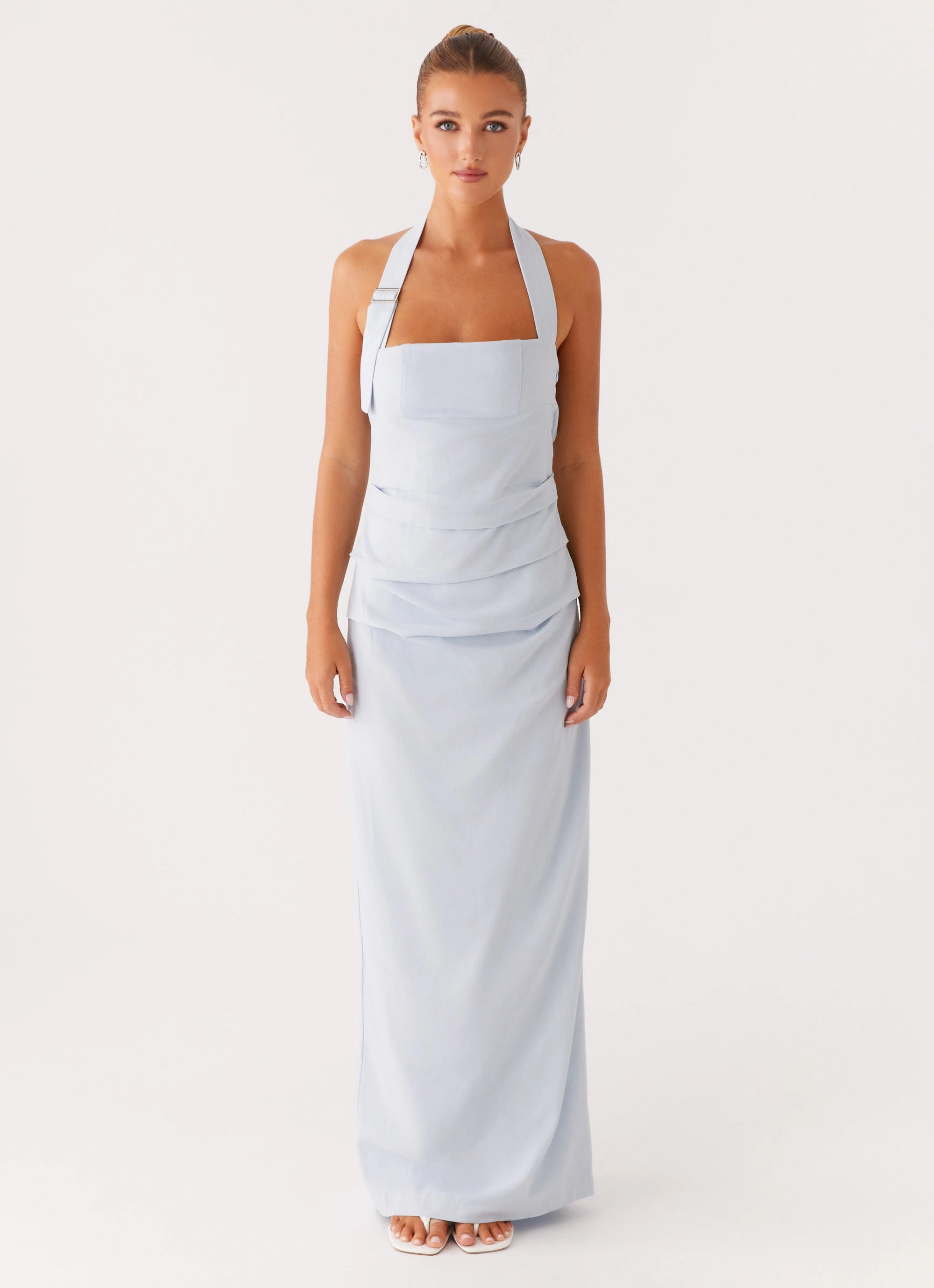 Waist-Cinching summer look Rumour Has it Maxi Dress - Blue