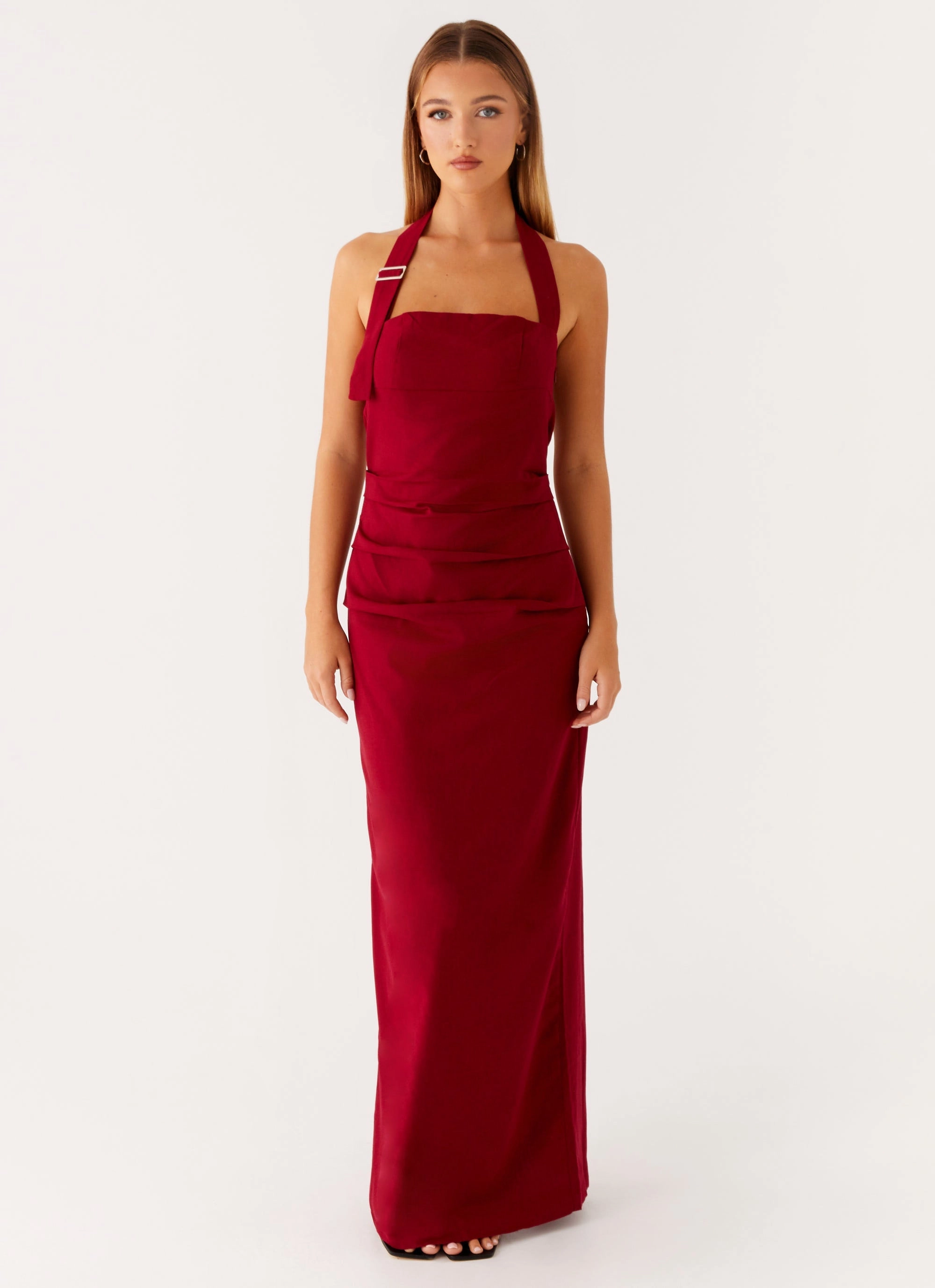 Rumour Has it Maxi Dress - Red Fitted Neat Smart And Comfortable