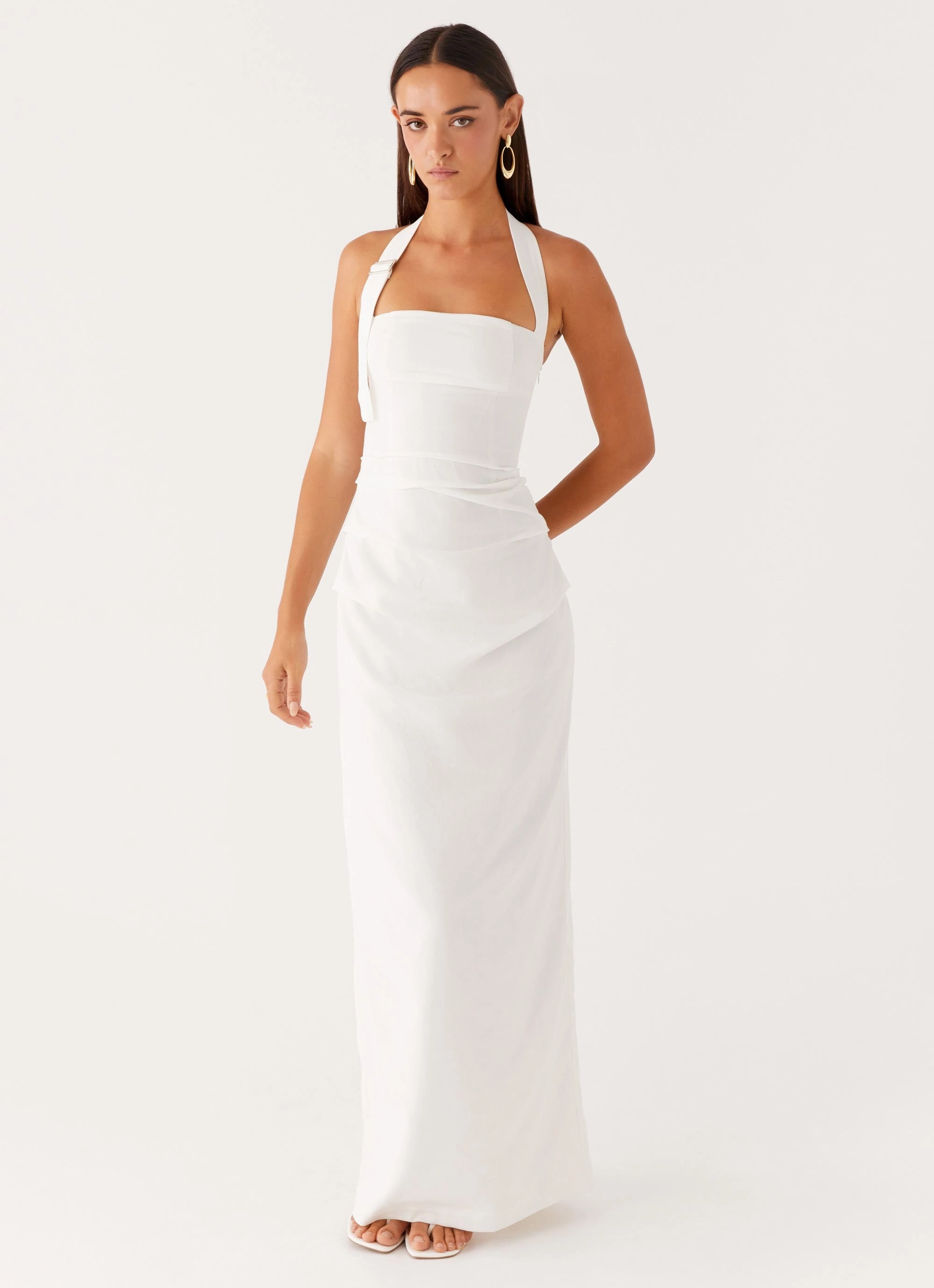 Rumour Has it Maxi Dress - White Subtle Finish