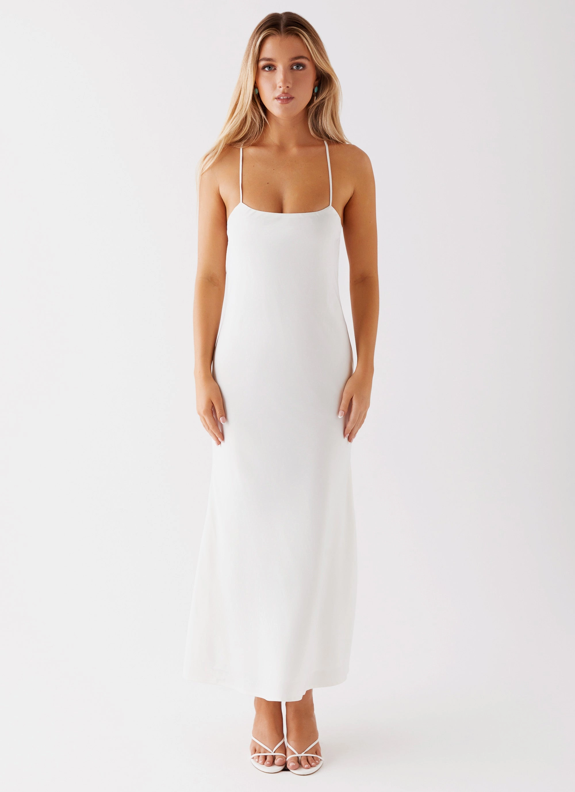 hypoallergenic Runway Royalty Maxi Dress - White