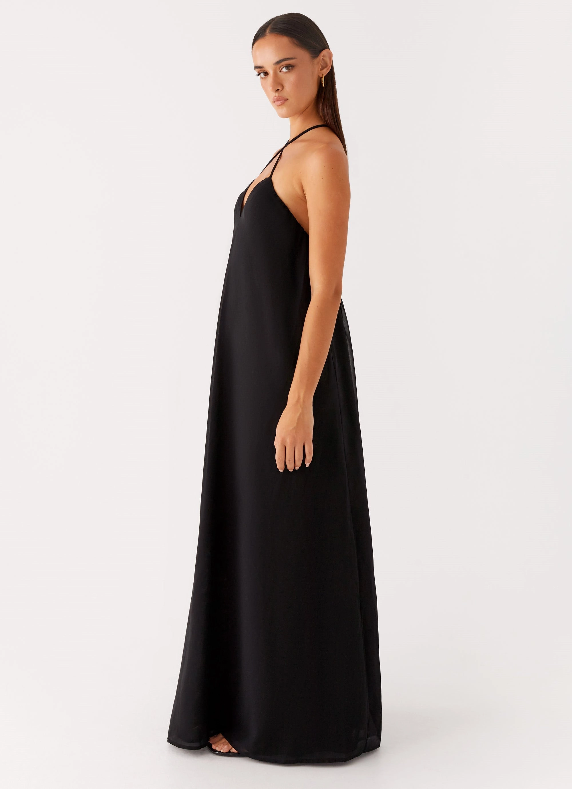 Cool Draping Saba Maxi Dress - Black