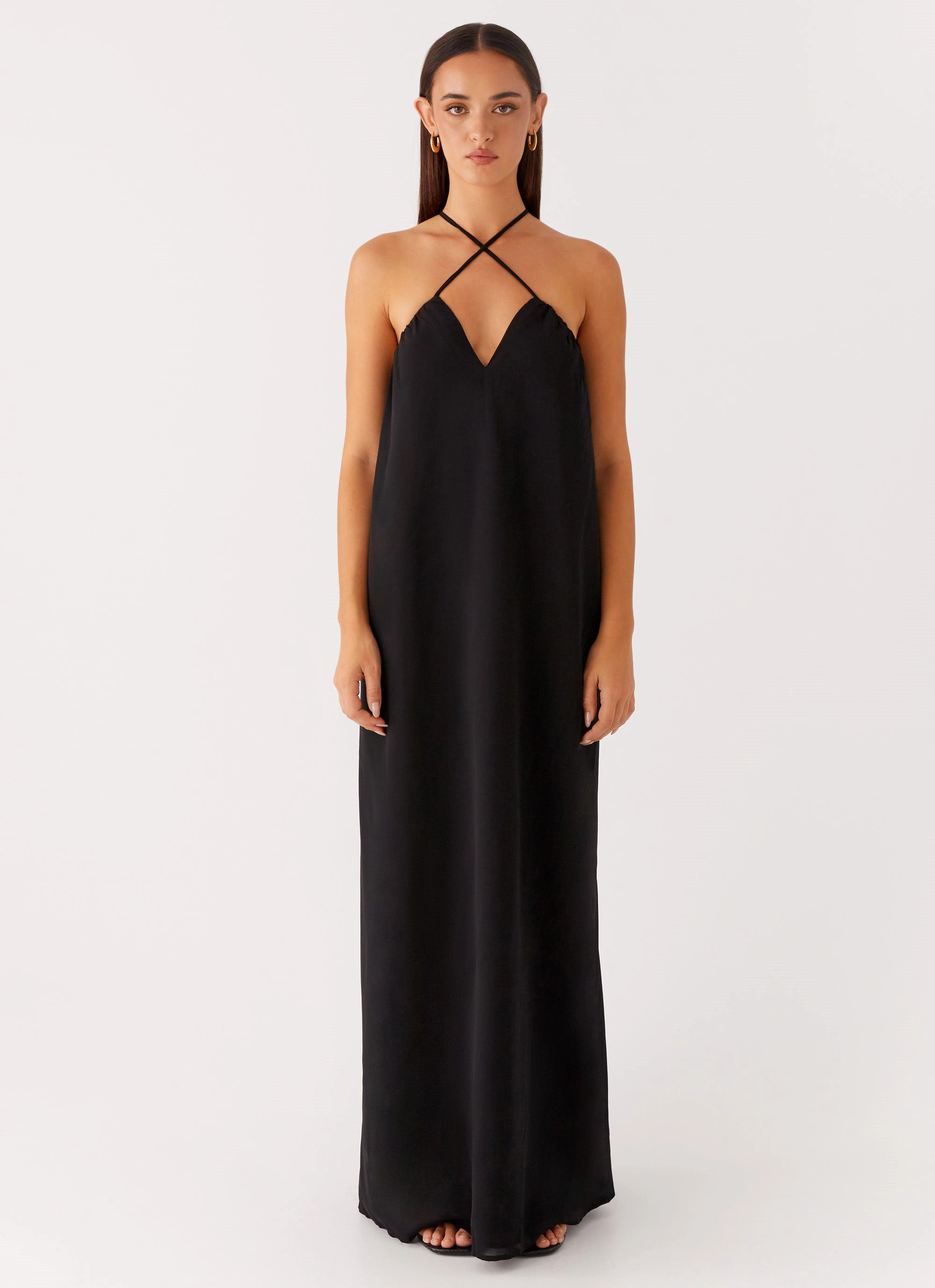 Saba Maxi Dress - Black Sheer Overlay