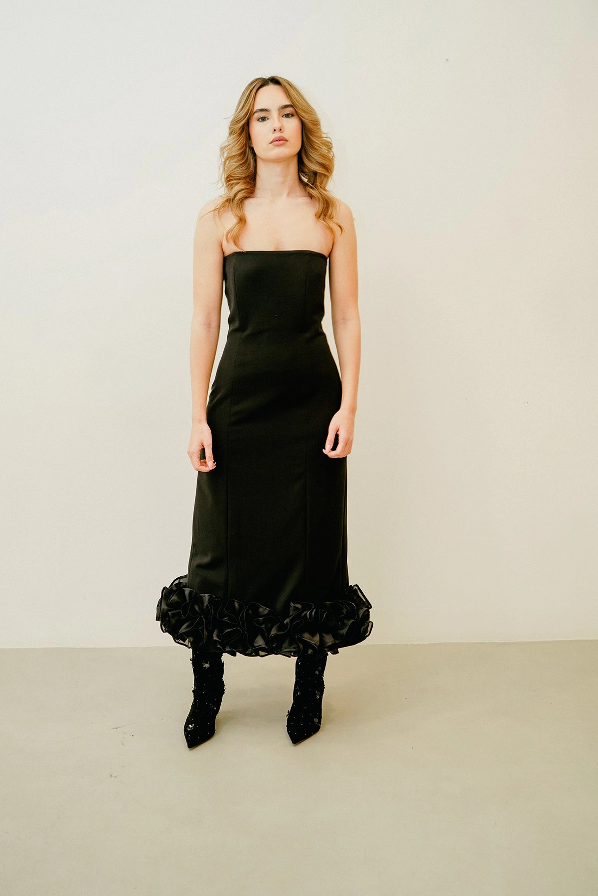 Sable Chaud Dress Soft Draping Evening Ready