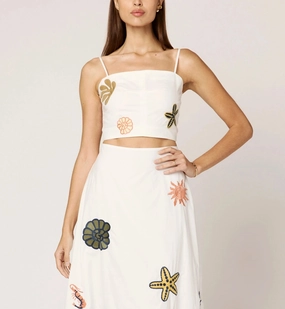 SecurePockets Sage Top | Ivory Multi