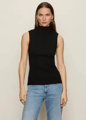 Sanctuary Ribbed Funnel Neck Top Wool Sweater