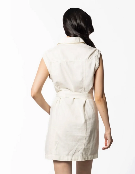 Sanctuary Ila Denim Dress Bleached White Chic Motion