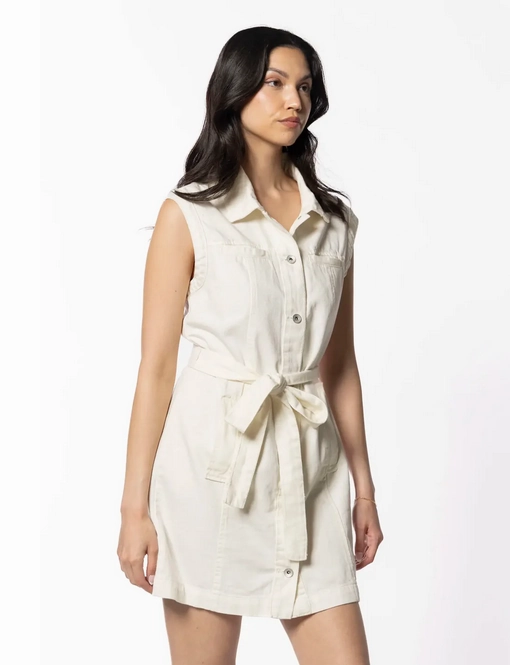 Sanctuary Ila Denim Dress Bleached White Winter-Season Relaxed Line