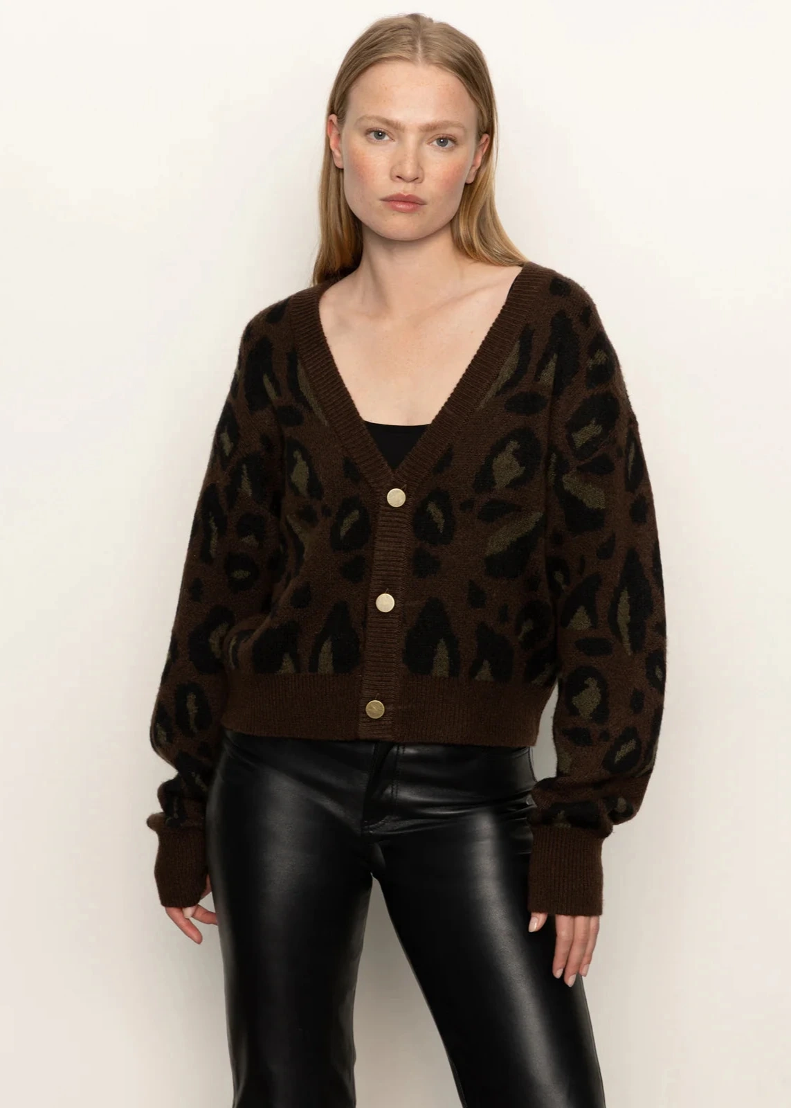 Sanctuary Meow Cardi Kitty Camo StaticFree Material