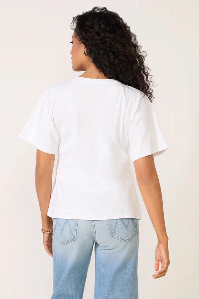 Sanctuary Shirred Waist Dolman Tee - White TurtleneckDesign