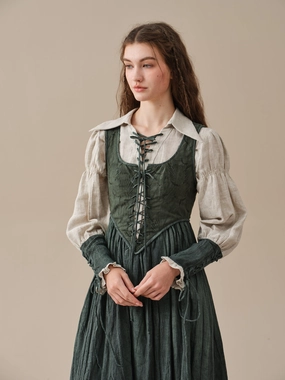 Texture Tone Lounge Outfit SARAH 17 | LACE-UP LINEN SHIRT