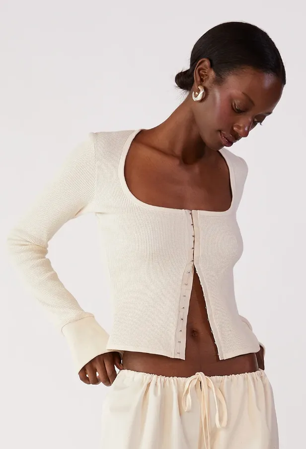 Relaxed-fit gown Waffle Knit Top