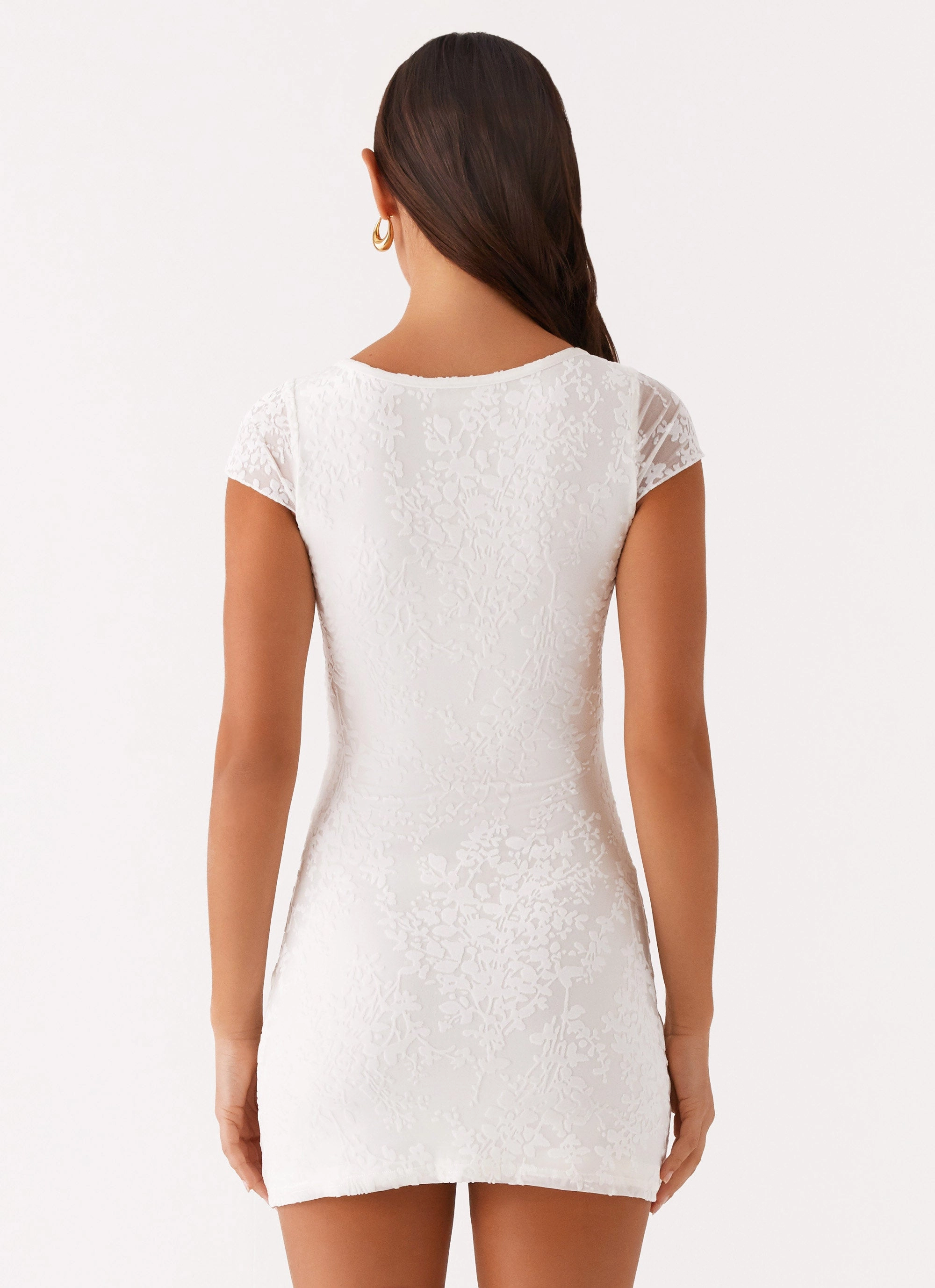 Nessa Mesh Mini Dress - White Morning Wear