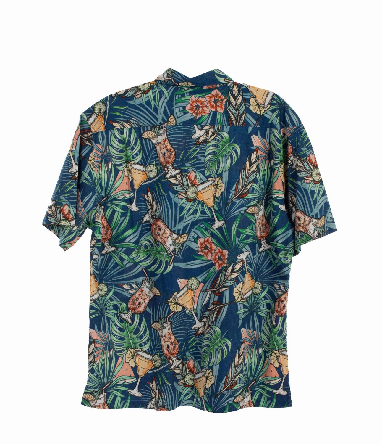 Scully Mens Cocktails and Skulls Blue 100% Cotton S/S Shirt Winter Comfort