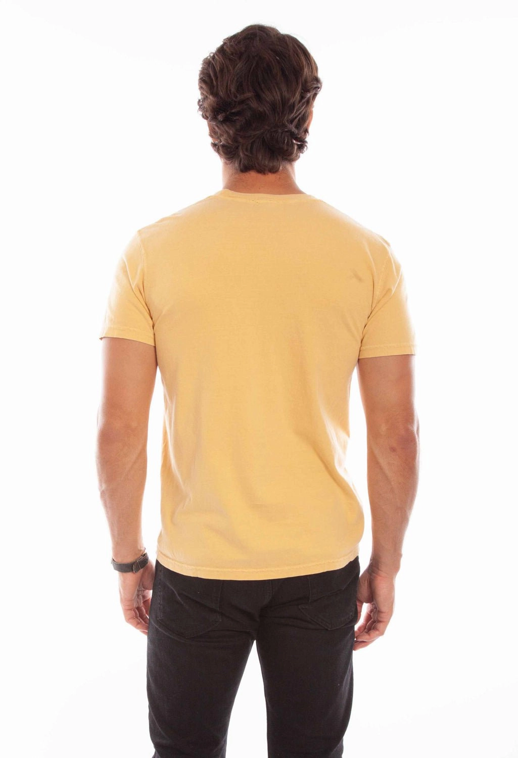 Scully Mens New Mustard 100% Cotton Crew S/S T-Shirt wrinkle free